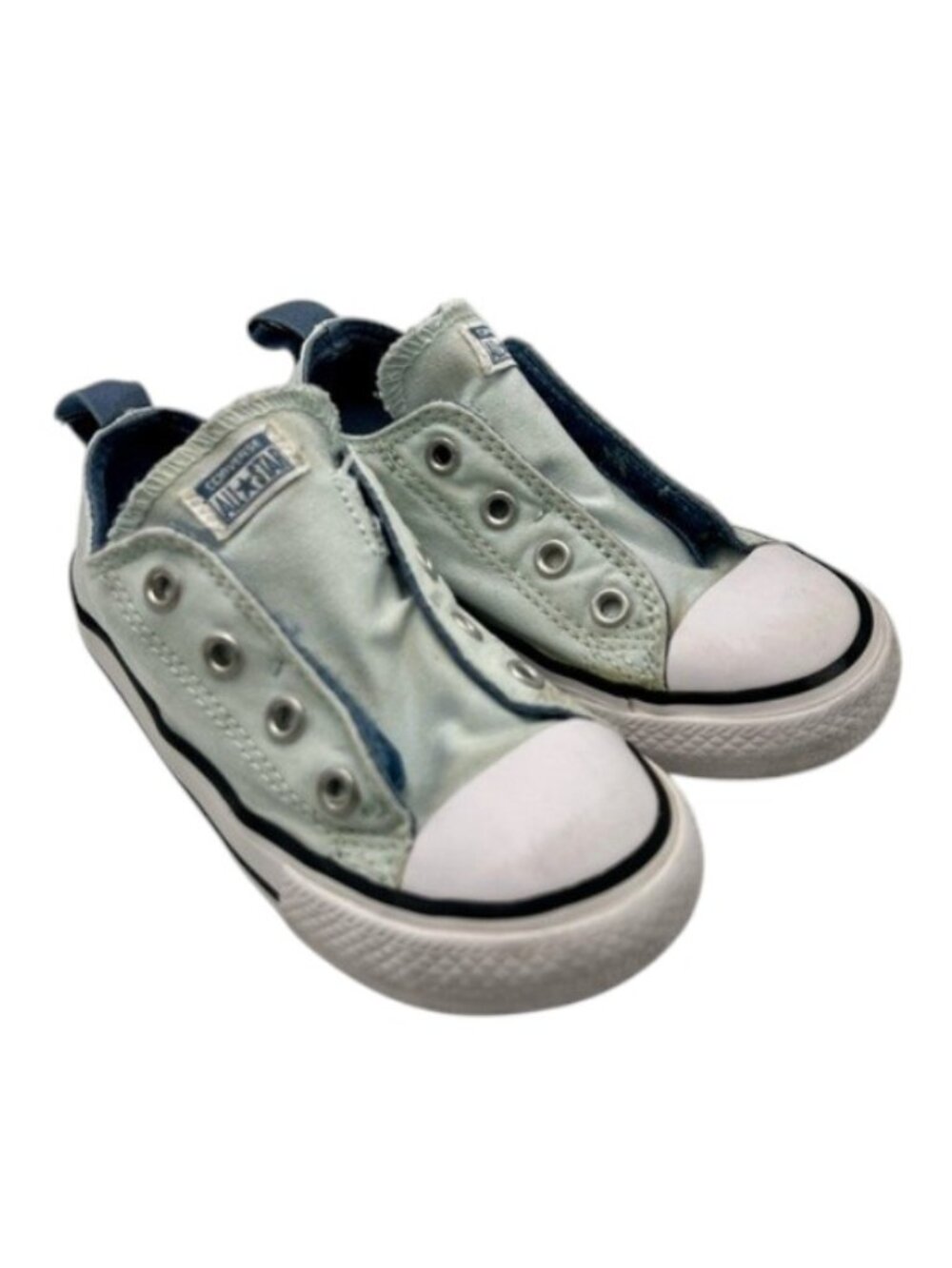 Converse Chuck Taylor All Star Toddler 9 Mint Blue Slip On Sneakers Coastal